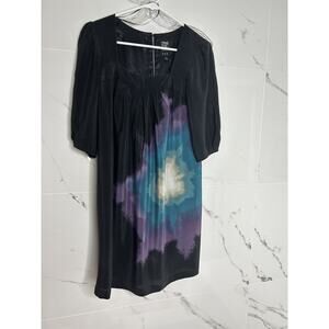 Vintage Jax Silk Dress Tie Dye Sz 4 Y2k Colorful Celestial EUC
